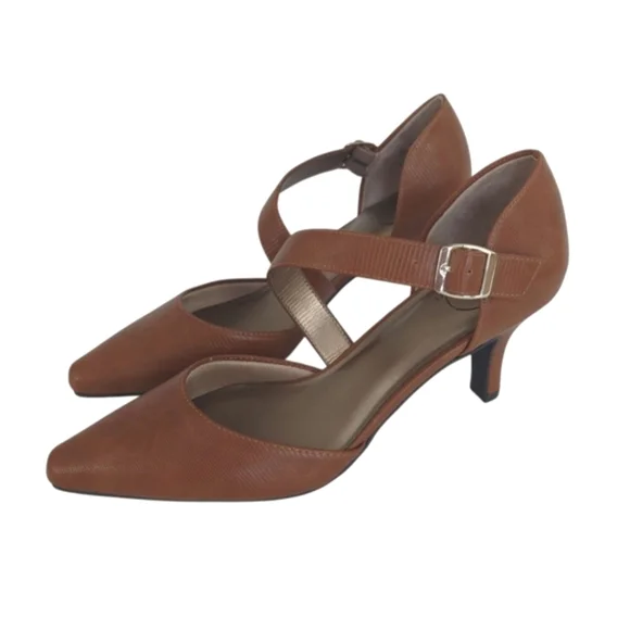 Life Stride Kamala Simply Comfort Faux Leather Pumps 9.5M Brown - Picture 2 of 16